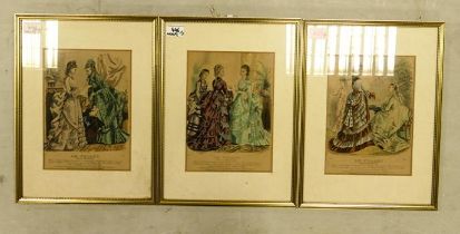 Three 19th Century Hand-coloured Fashion Prints Le Follet, No. 1, 2 & 3. (3)