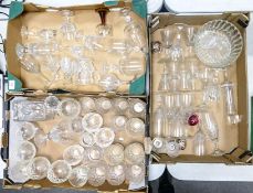 A large quantity of glass ware to include decanter, brandy glasses, tumblers, fruit bowl, wine