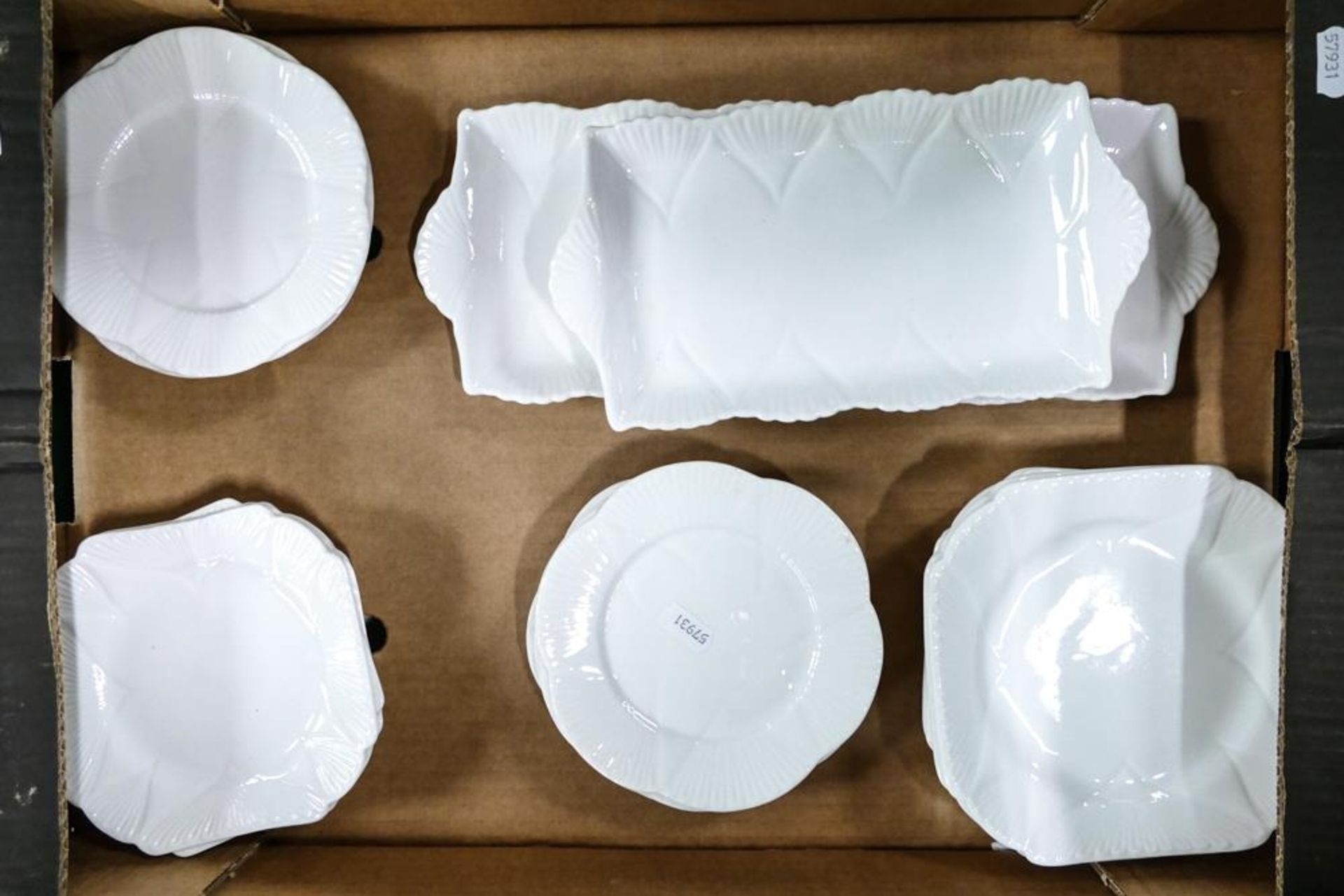 A collection of Shelley Dainty white tea ware to include sandwich trays and 6 plates (30 pieces)