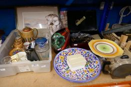 Case of various collectables, costume jewellery and mixed china and glassware, Sooty egg cup, etc