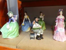 8 Royal Doulton figurines to incl. Tall Story, Bernice, Venetta and Grace and a Capodimonte figurine