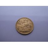22ct 1909 full Sovereign, Edward VII and George and The Dragon