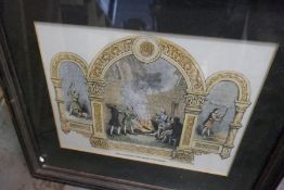 Set of similar 12 framed and glazed prints depicting the months of the year