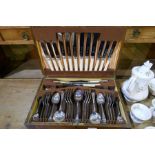 A canteen of plated cutlery and a quantity of Royal Albert china