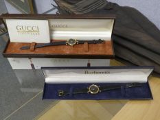 Vintage boxes Gents Gucci wristwatch and a cased Burberrys example