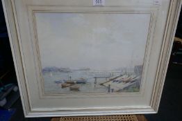 Wilfred M Fryer; a watercolour of Bembridge Harbour, Isle Of Wight, signed