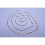 Fine 9ct yellow gold chain marked 9ct, 44cm, 1g approx