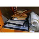 Quantity of small decorative prints, maps, College artwork, etc