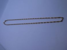 9ct yellow gold fancy link necklace approx 45cm long, 14.6g approx