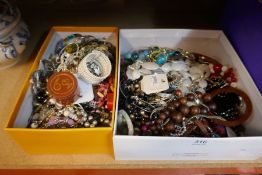 Three boxes of costume jewellery