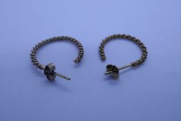 Pair 9ct gold twisted hoops, marked 375, approx 1cm diameter, approx 1.2g