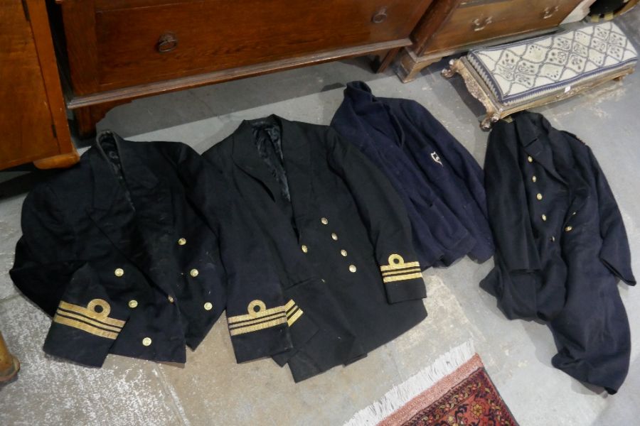 A quantity of Naval officer's uniform including Great Coat in metal trunk and other metal clothing - Image 6 of 6