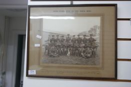 Two framed and glazed photographic images depicting medical officers World War I and Royal Sussex Re