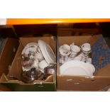 A box of Minton china ware and some silver plate