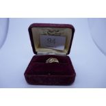 Antique 18ct yellow gold sapphire and diamond ring, size M/N, 2.25g approx