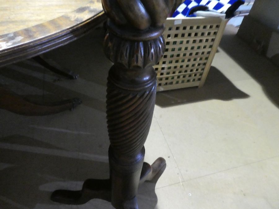 An old mahogany torchere having twisted column - Image 2 of 2