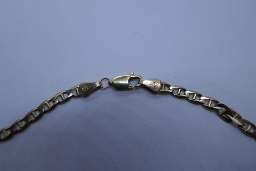 9ct yellow curb link design necklace, marked 375, 53cm, approx 9.7g - Image 3 of 3