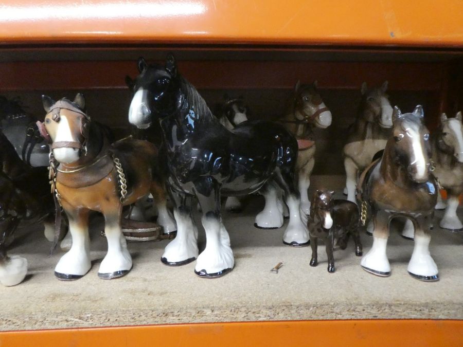 A large quantity of Shire Horse figures including Sylvac and Melba Ware examples (over 40) - Image 5 of 8