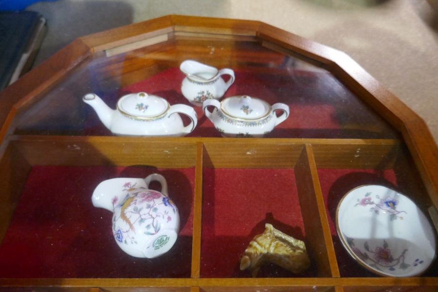 A selection of silver plate cutlery, display case and miniature china - Image 3 of 8