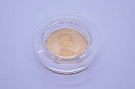 Cased 1980 Proof Half Sovereign Young Elizabeth II and George & the Dragon, by Royal Mint