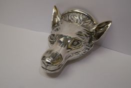 An exceptional George III silver Stirrup cup in the form of a fox head. Impressive piece highly deta