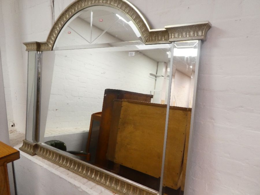 A large wooden over mantle wall mirror, 145cm approx - Image 3 of 4