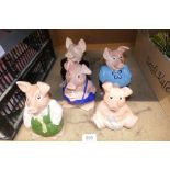 Five Nat West pigs and a tray of sundry