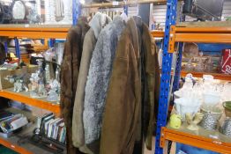 A selection of jackets, ladies and men's comprising suede and fur