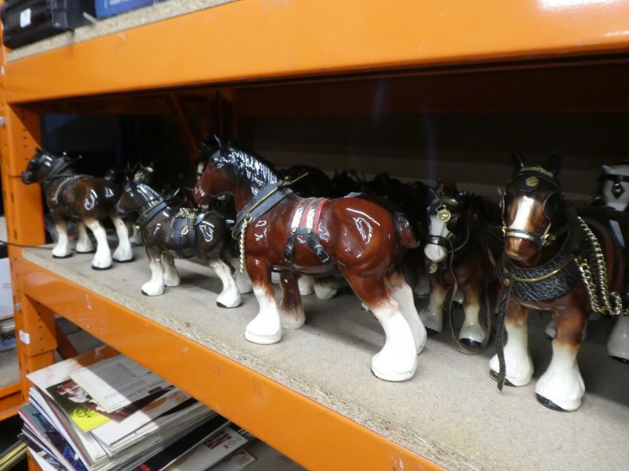 A large quantity of Shire Horse figures including Sylvac and Melba Ware examples (over 40) - Image 2 of 8