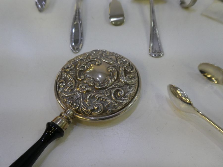 A silver toast rack by Mappin and Webb, on four ball feet. With a heavily decorated Victorian Vesta - Image 3 of 5