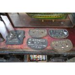 Four old cast iron Railway Wagon signs, 1950s and one other British Rail sign (5)