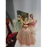 A Coalport figure of Sara titled An Evening at the Opera, 701/7500 with certificate, two Royal Doult