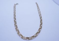 9ct yellow gold Figaro design neck chain, approx 5.7g, marked 375 56cm
