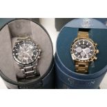 A pair of Citizen Eco-Drive watches case no.s B620 - R005766 (spare link(s)) and E650-SO75173. Both