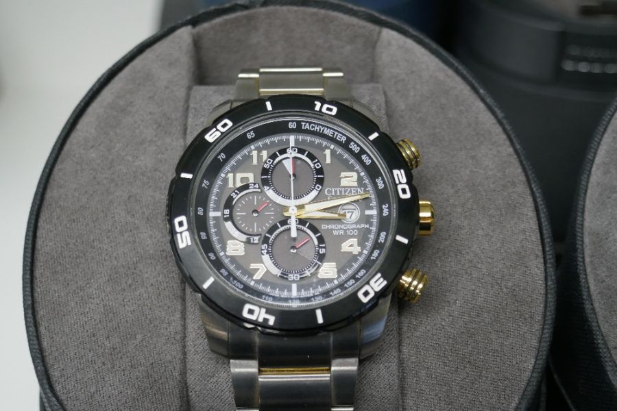 A pair of Citizen Eco-Drive watches case no.s B620-SO94071 and B612-SO840083 with stainless steel st - Image 2 of 3