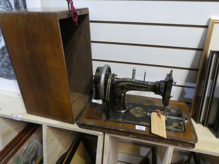 A Frister and Rossman early 20th century sewing machine, in case