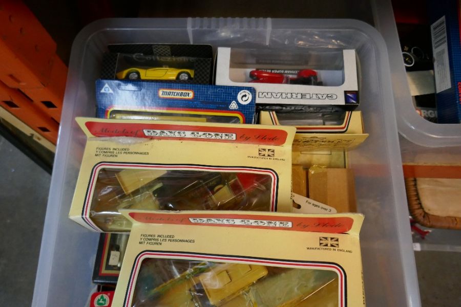 Four boxes of die cast vehicles including Corgi and Matchbox, mainly boxed