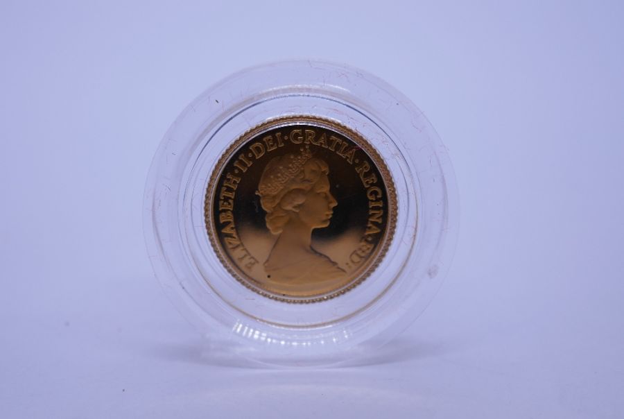 Cased 1980 Proof Half Sovereign Young Elizabeth II and George & the Dragon, by Royal Mint - Image 2 of 5