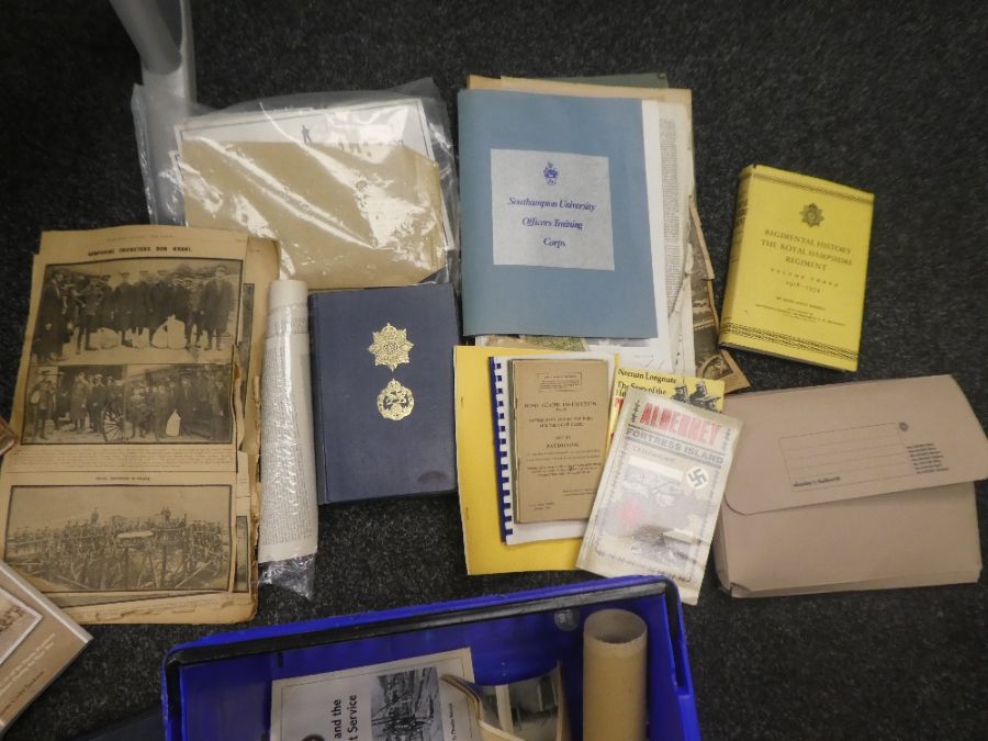 A good lot of military books and ephemera, mainly relating to the Hampshire Regiment (3 boxes) - Image 11 of 27