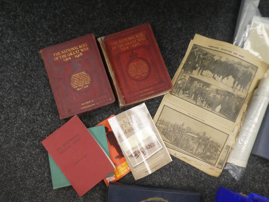 A good lot of military books and ephemera, mainly relating to the Hampshire Regiment (3 boxes) - Image 12 of 27