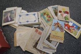 A tray of GB and Worldwide stamps, mainly used, 19th Century examples, one other album, postcards an