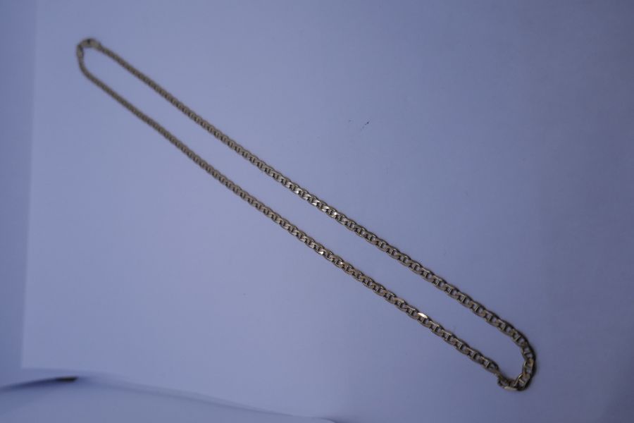 9ct yellow curb link design necklace, marked 375, 53cm, approx 9.7g
