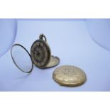 Antique 18ct yellow gold cased pocket watch, with floral engraved case, AF, marked 18, JAC, 17950, g