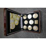 A London Mint coin set 'Britain's Last Five Shilling Crown Coins' gold plated limited edition 318 of