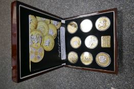 A London Mint coin set 'Britain's Last Five Shilling Crown Coins' gold plated limited edition 318 of