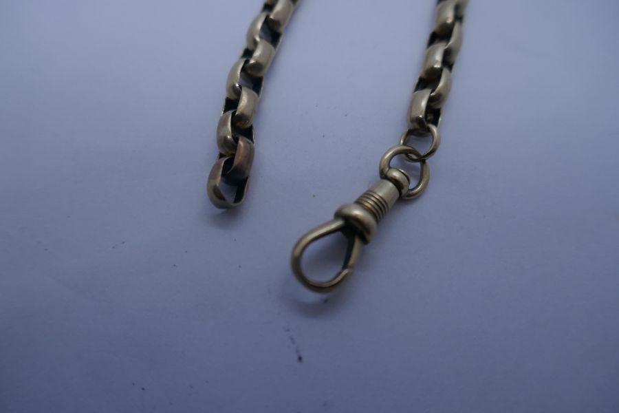 Unmarked yellow metal, 9ct gold, belcher bracelet, 18cm, clasp, possibly made from a necklace, appro - Image 3 of 3