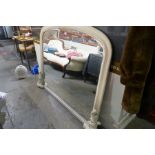A Victorian style white painted overmantel mirror