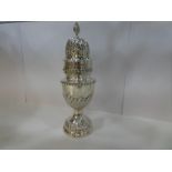 A very large, impressive Victorian silver caster by John Aldwinckle and Thomas Slater. The body show