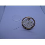 9ct yellow gold cased pocket watch, AF, glass out and minute, textured dial with subsidiary second d