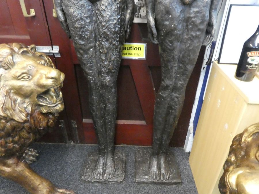 An impressive pair of modern bronze Corbin style figures of a Male and a Female. They are unique an - Image 3 of 6